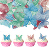 Gyufise 48Pcs Edible Butterfly Cupcake Toppers WaterColor Butterfly Cake Decorations Wafer Paper Butterfly Dessert Decoration fo
