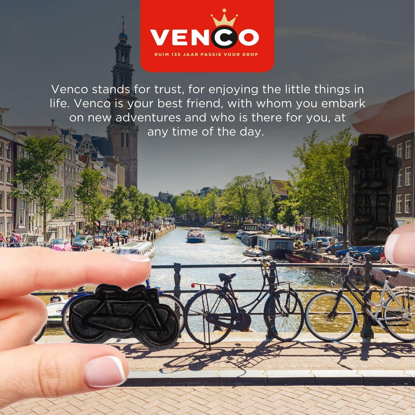 Venco Griotten Licorice Candy - Soft Sweet and Salted Licorice Squares, Sugar Coated Anise Liquorice Candies, Original Dutch Lic