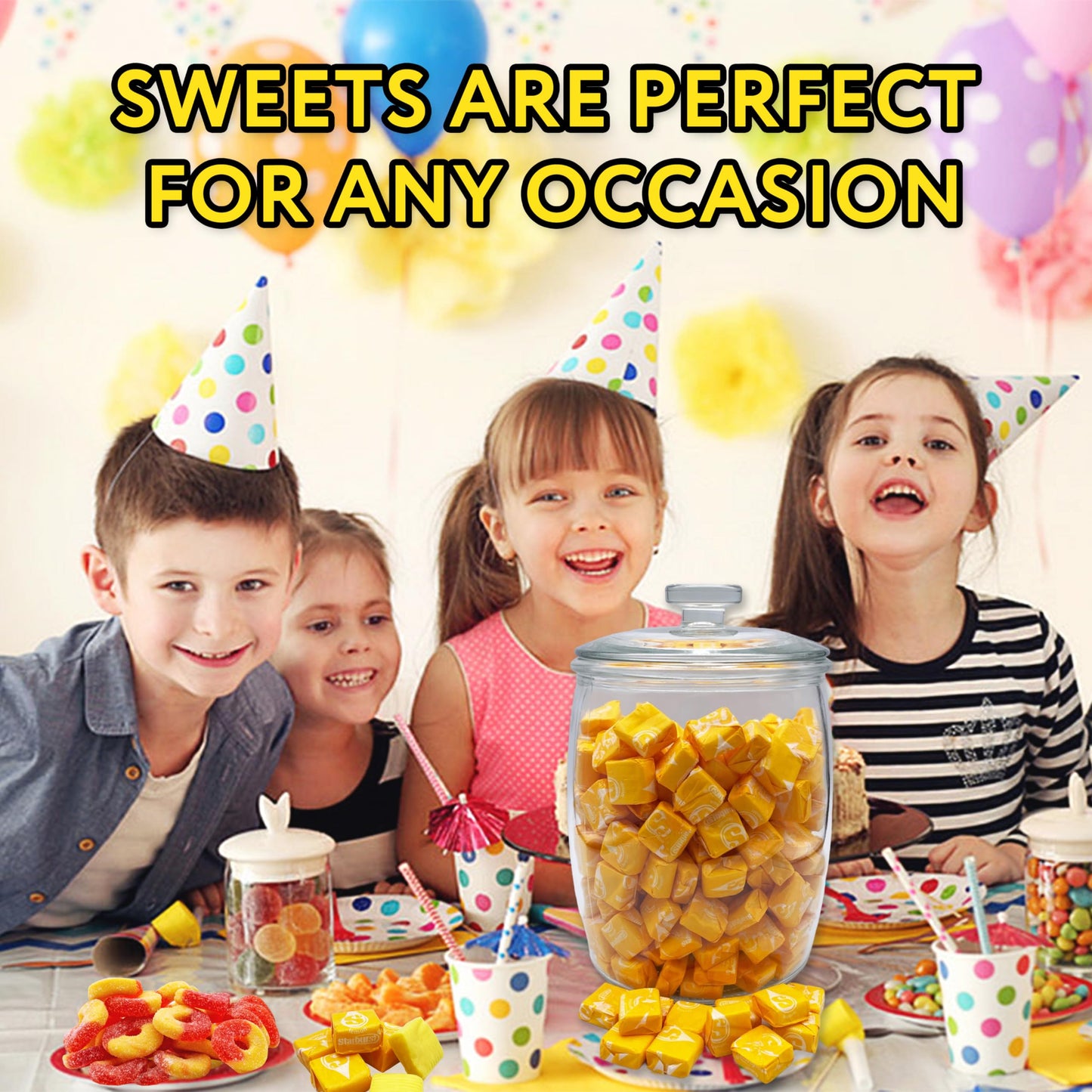 YUMMYLAND Starburst Lemon Chewy Candy - 1 LB, Yellow Soft Fruit Chews, Individually Wrapped