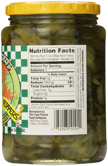 Tony Packo Thin Sliced Pickles And Peppers, 24 Ounce