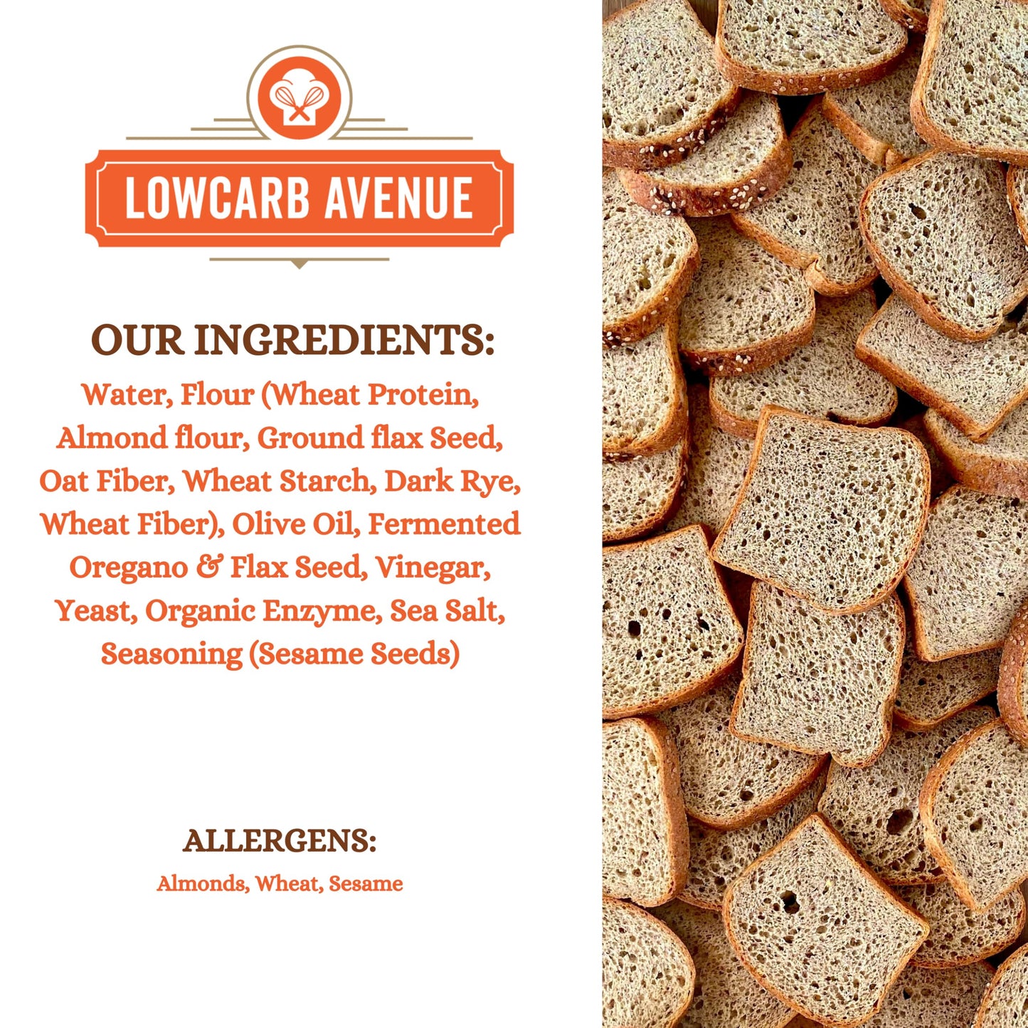 LOWCARB AVENUE Multigrain Bread - 1g Net Carbs, 7g Protein, Vegan, Sugar Free, 2 Pack (16 oz)