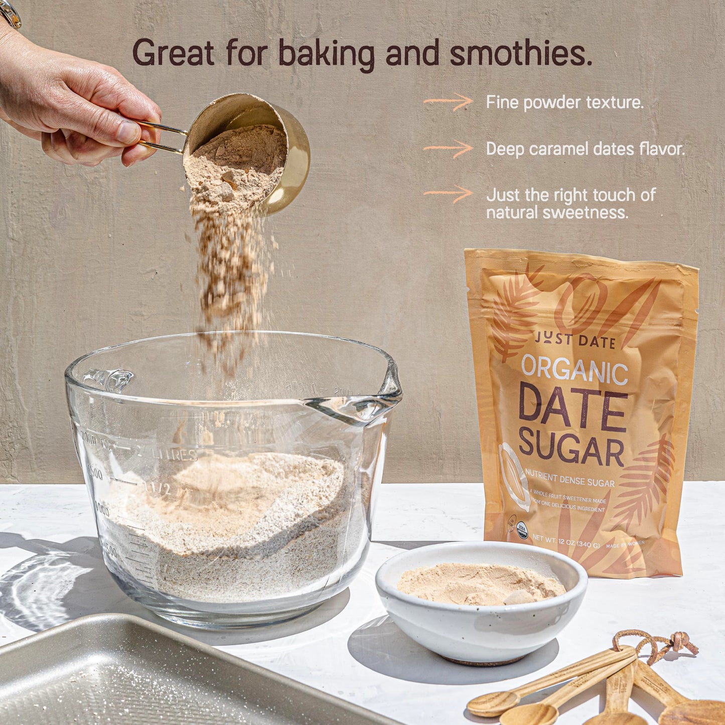 Just Date : Just Date Sugar : Organic Sugar Substitute Made From Dates - 12 oz. Box
