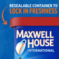 Maxwell House Instant Cafe-Style Beverage Mix, Easy to Prepare, 1 Canister, for Quick Morning Coffee or Afternoon Treat, Suisse
