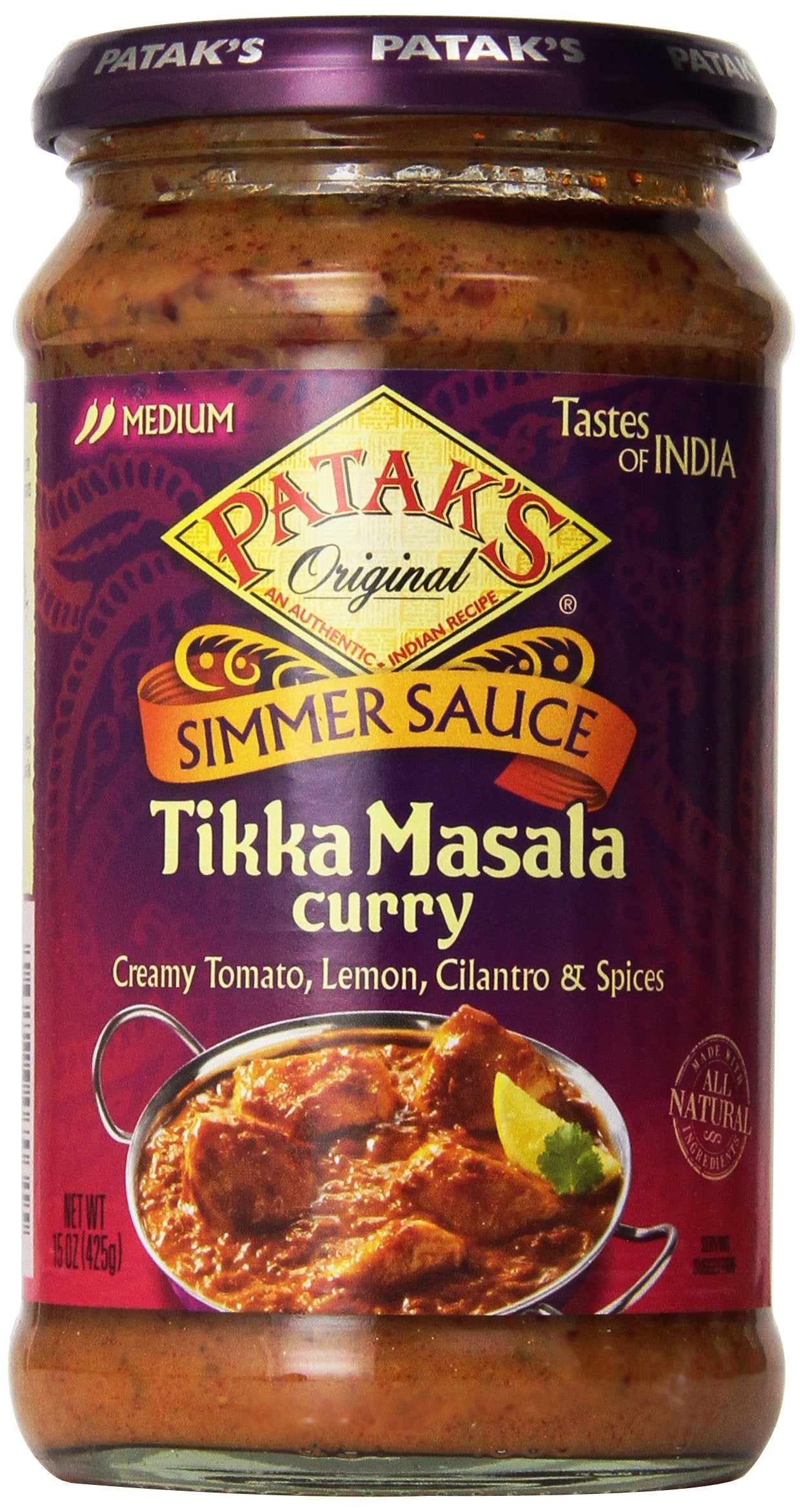 Patak s Tikka Masala Curry Cooking Sauce, Medium, 15 Ounce (Pack of 6)