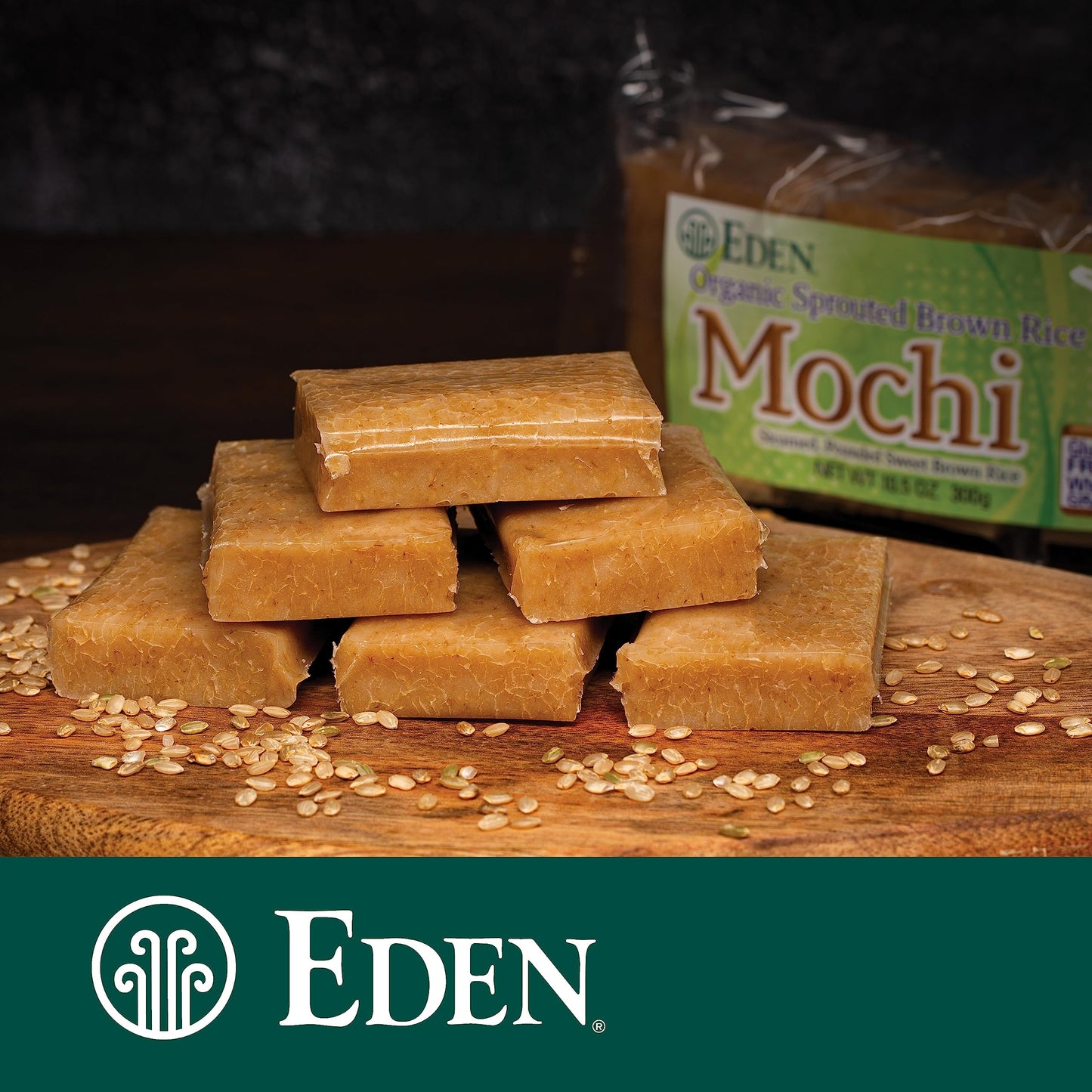 Eden Organic Sprouted Brown Rice Mochi, 100% Sprouted Whole Grain, Traditionally Made in Japan, 10.5 oz