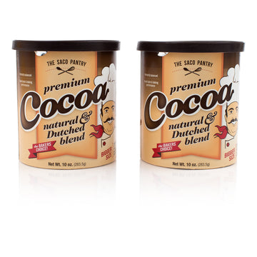 SACO Pantry Premium Cocoa, Natural and Dutched Blend, 10oz (Pack of 2), Certified Kosher, Gluten-Free & Nut-Free