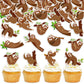 42Pcs Edible Cupcake Toppers Wafer Paper Sloth Animal Cupcake Toppers Drink Topper Dessert Muffin Cake Picks Cake Decoration for