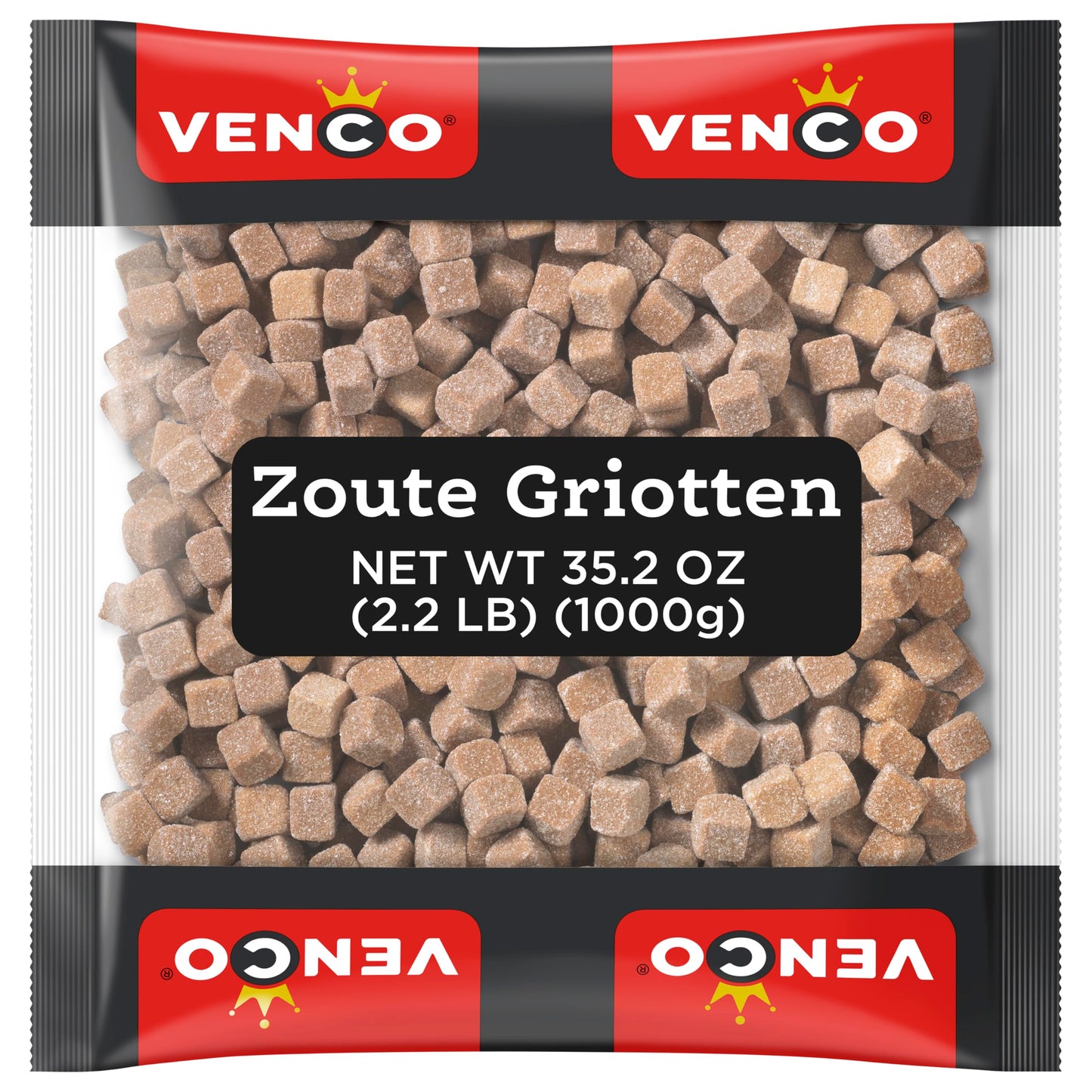 Venco Griotten Licorice Candy - Soft Sweet and Salted Licorice Squares, Sugar Coated Anise Liquorice Candies, Original Dutch Lic