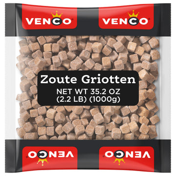 Venco Griotten Licorice Candy - Soft Sweet and Salted Licorice Squares, Sugar Coated Anise Liquorice Candies, Original Dutch Lic