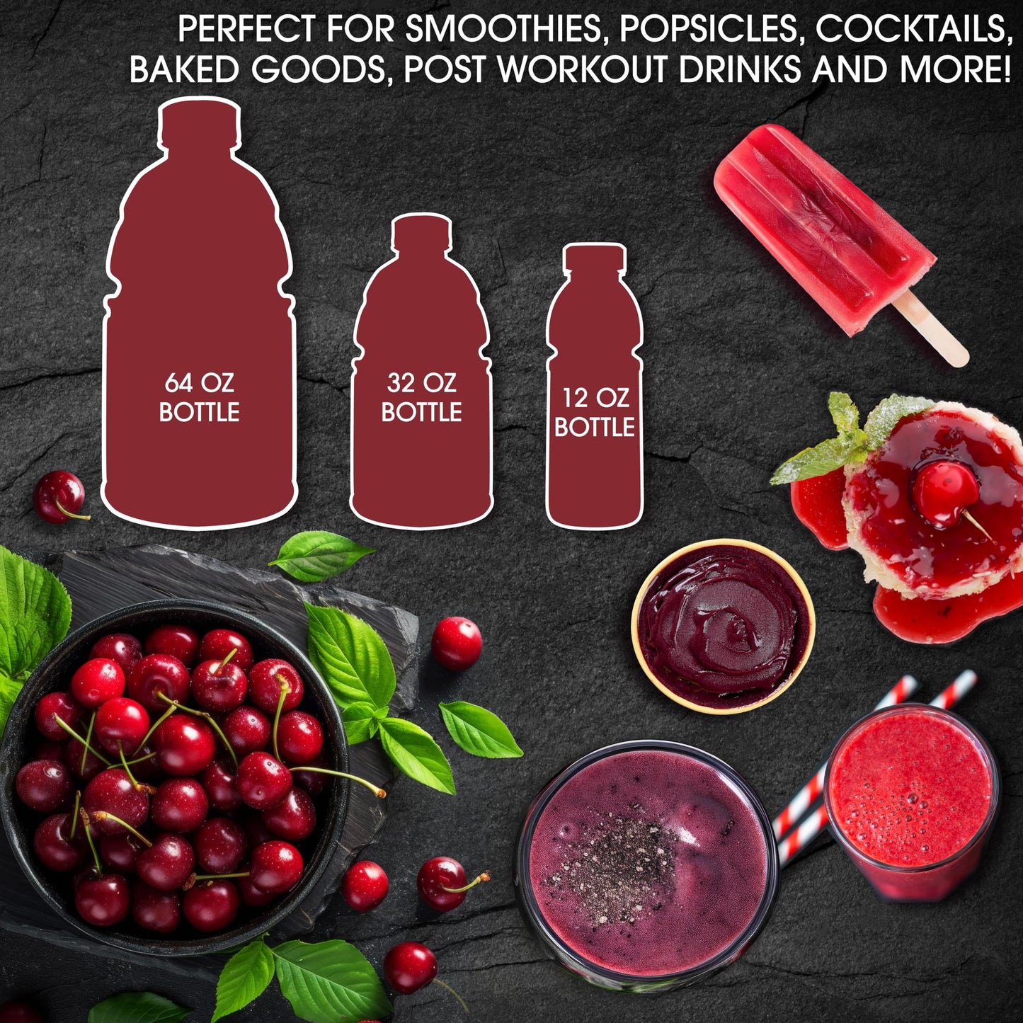 Cherry Bay Orchards Tart Cherry Juice (6 Pack 64 oz Bottle  384 oz Total) - 100% Natural Cherry Juice Not From Concentrate - Boosts Immunity - No Added Sugar