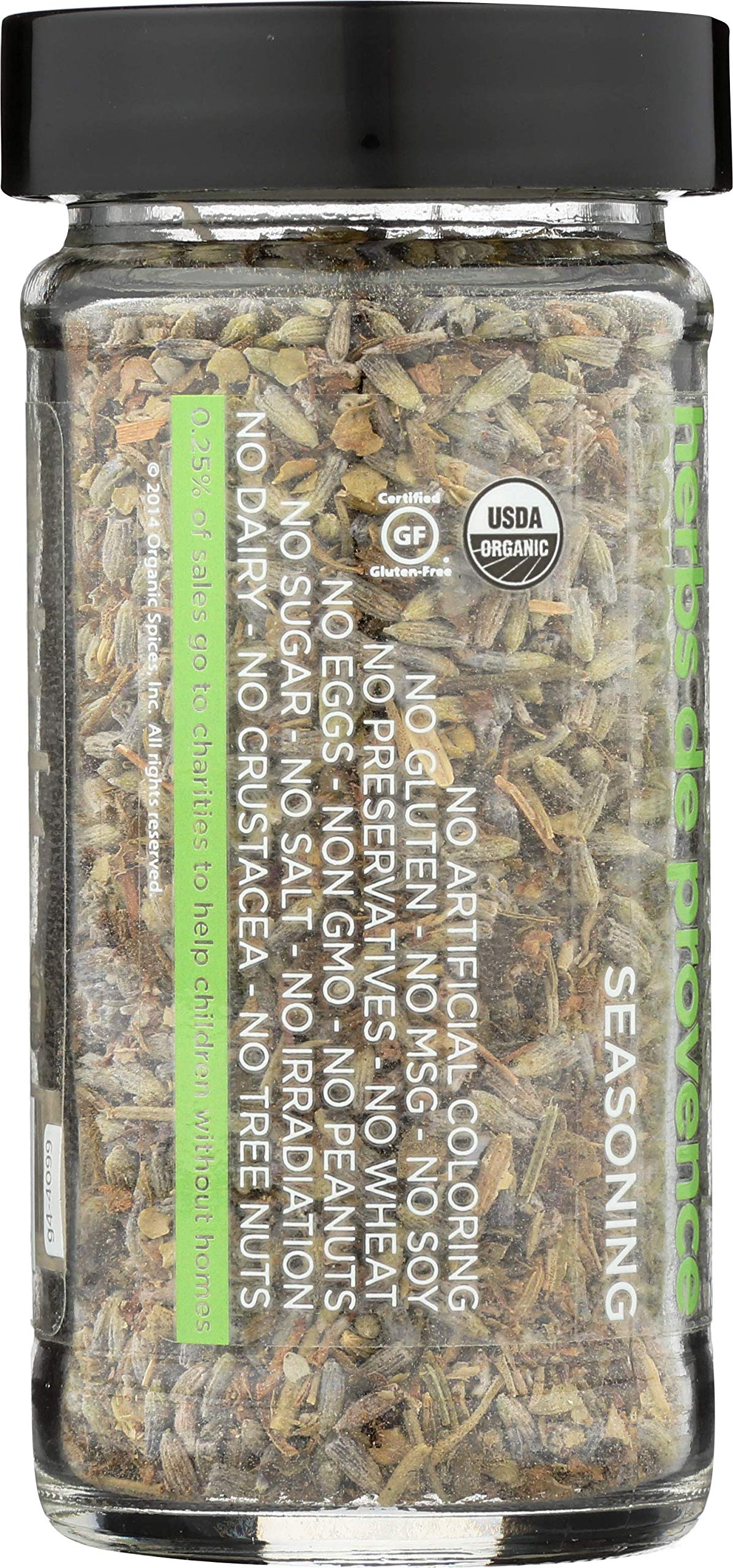 Spicely Organic Seasoning Herbs De Provence 0.50 Ounce Jar Certified Gluten Free