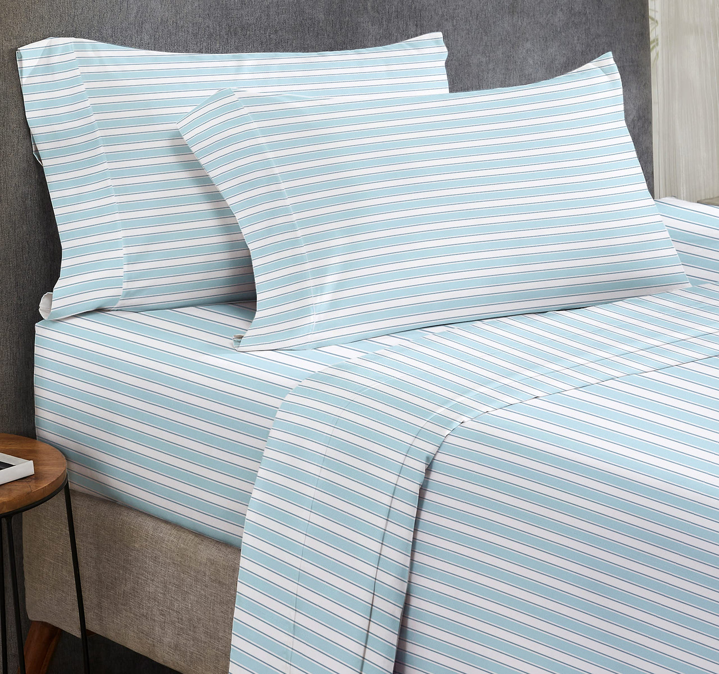 California Design Den Polka Dot Sheets, Softest 100 Cotton Sheets For Queen Size Bed, Luxury 400 Thread Count Sateen, 4 Piece De