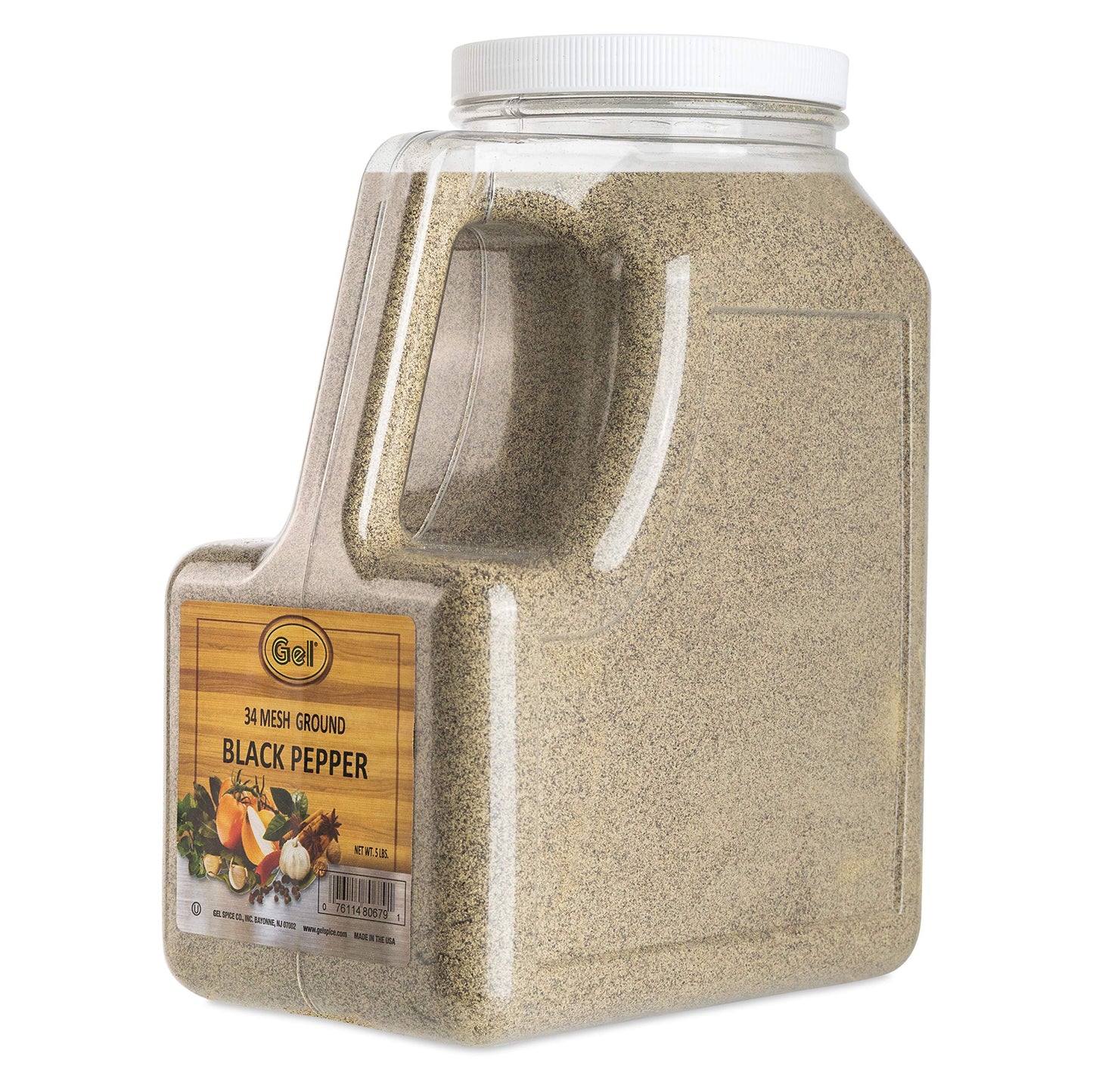 Gel Spice Fine Ground Black Pepper 34 Mesh 5 LB | Perfect Blending in Soups, Sauces, and for Lightly Dusting Baked Goods Bulk Re