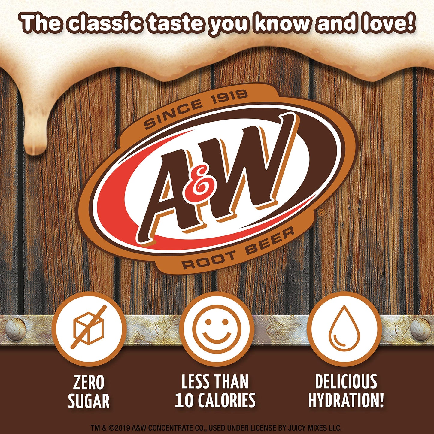 A&W Root malt-inspired Powder Drink Mix – Sugar Free, Makes 72 Beverages – 12 Boxes, 72 Sticks