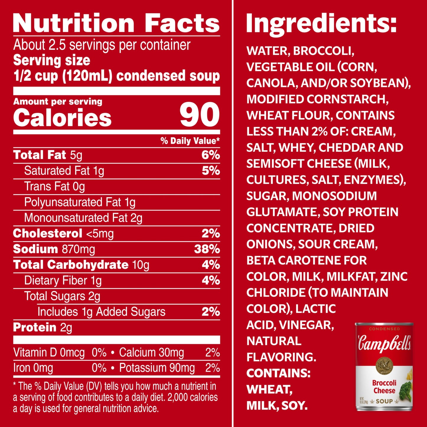 Campbell'S Condensed Broccoli Cheese Soup, 10.5 Ounce Can
