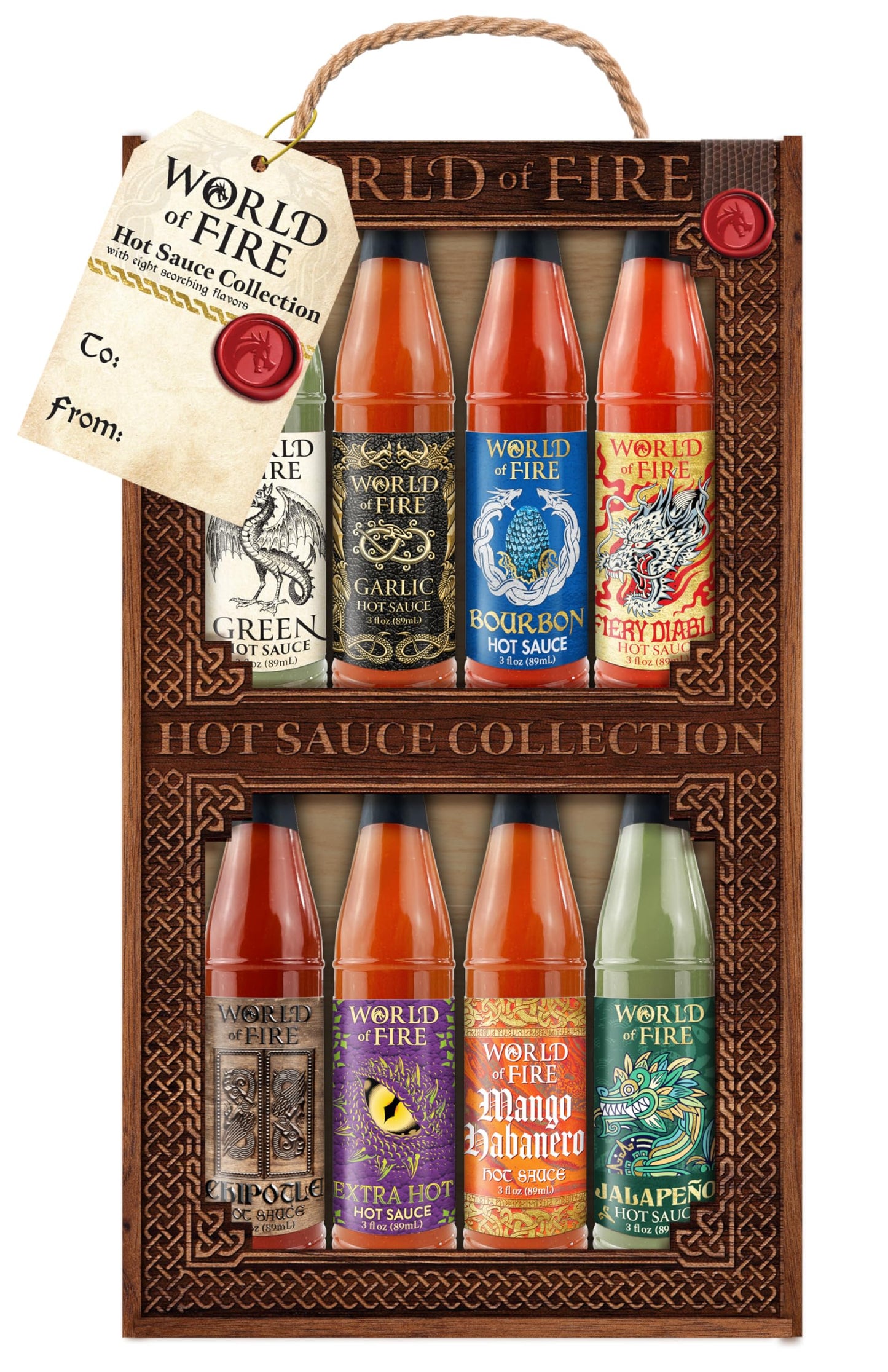 Marketplace Brands World of Fire Hot Sauce Variety Pack - 8 Bottles Gift Set