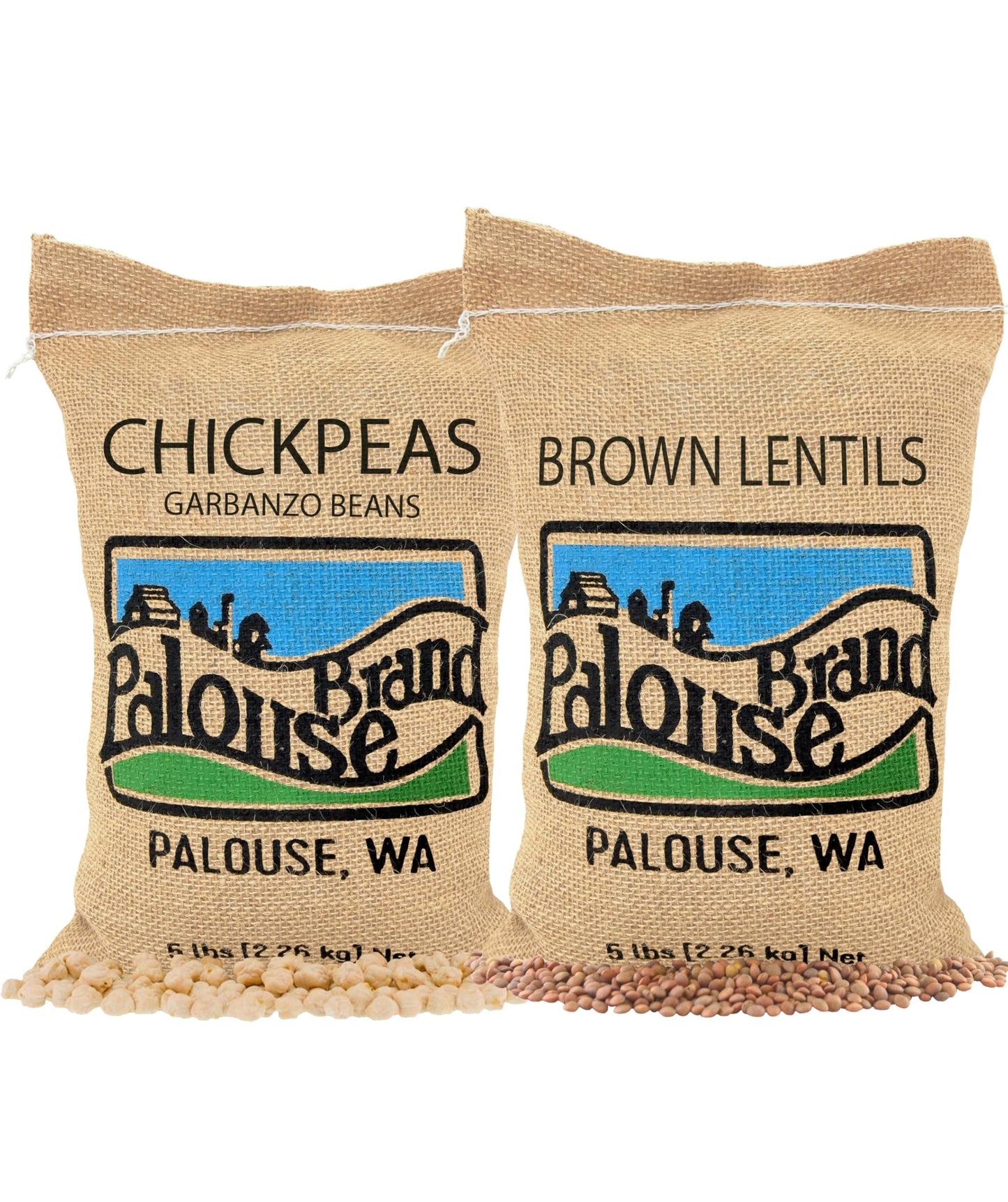 Chickpeas | Brown Lentils | 10 Lbs Total | Desiccant Free | Family Farmed In Washington State | Non-Gmo Project Verified | Koshe