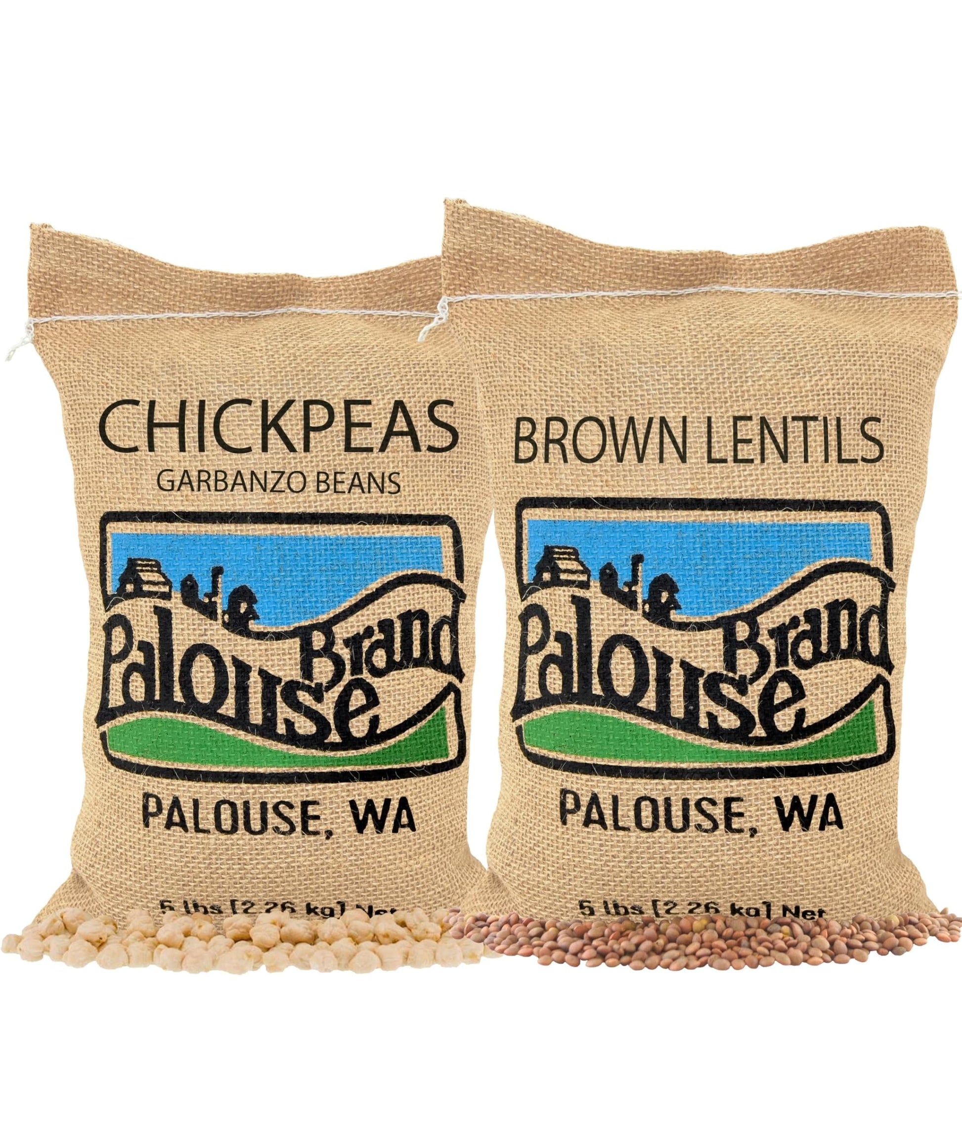 Chickpeas | Brown Lentils | 10 Lbs Total | Desiccant Free | Family Farmed In Washington State | Non-Gmo Project Verified | Koshe