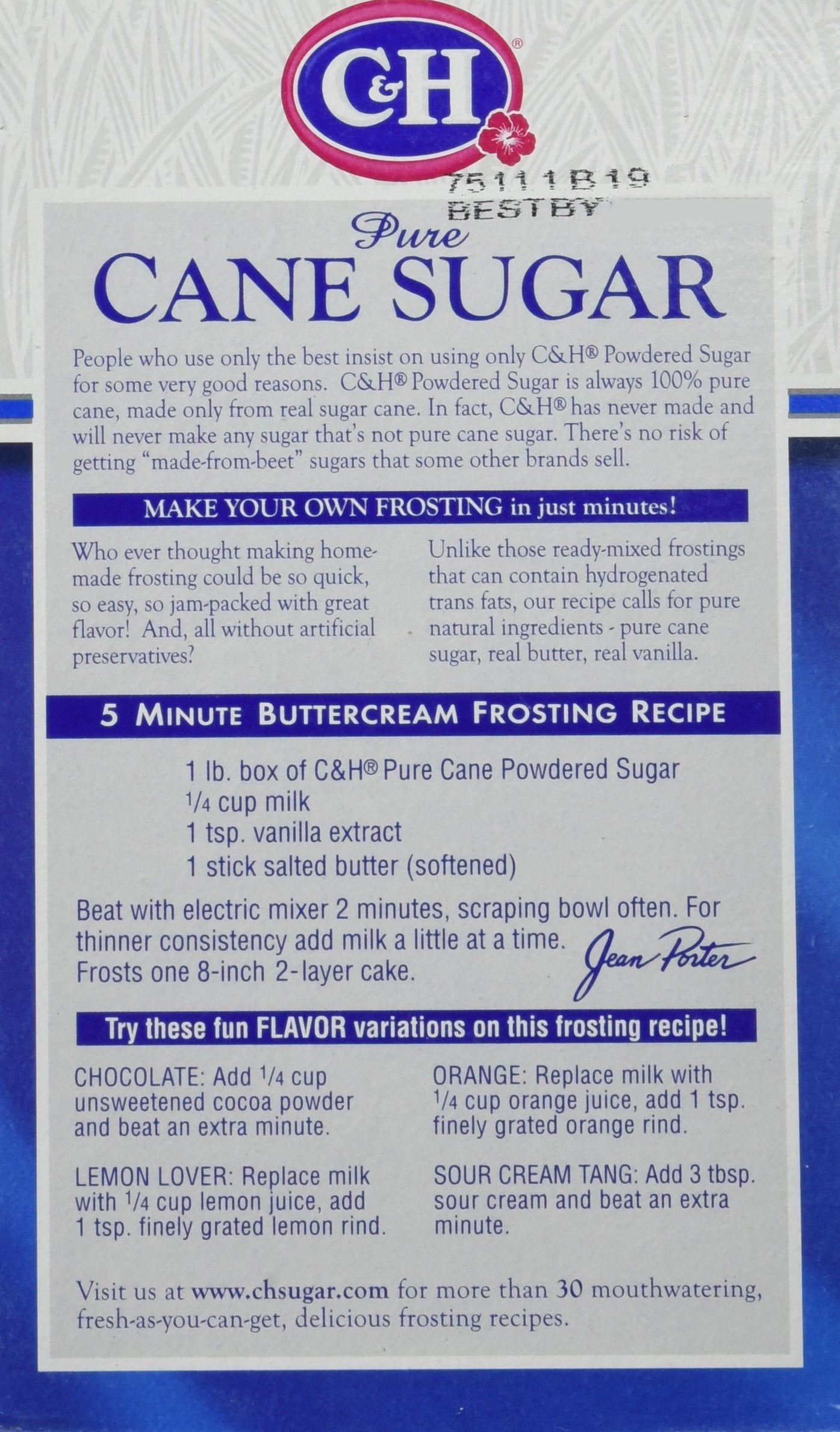 C&H Pure Cane Sugar CONFECTIONERS POWDERED 16oz (2 Pack)