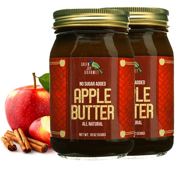 Green Jay Gourmet Low Sugar Apple Butter - All-Natural, Gluten-Free Fruit Spread - Apple Spread With Apples, Cinnamon & Spices -