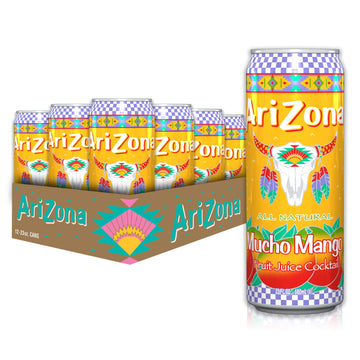 AriZona Fruit Juice Cocktail, Mucho Mango, 22 Fl Oz (Pack of 12)