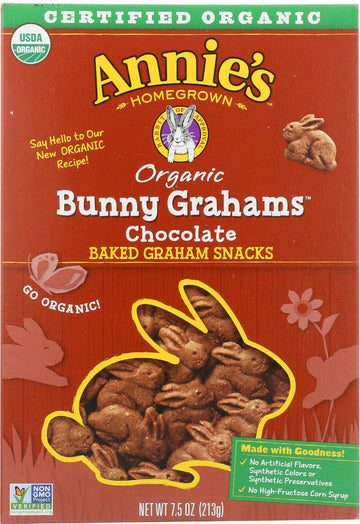 Annies Homegrown Chocolate Bunny Grahams 7.5 Oz