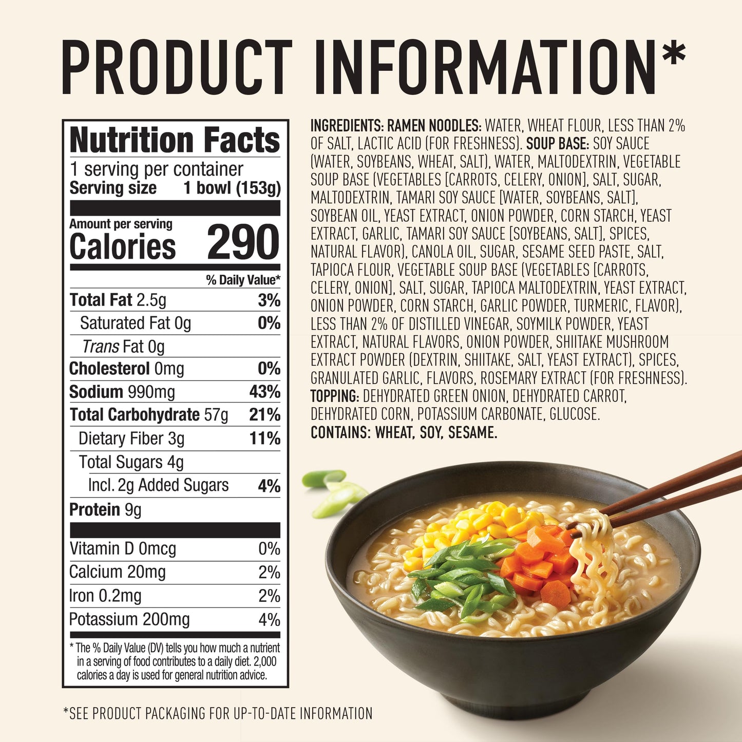 Annie Chun'S Japanese-Style Vegan Tonkotsu Ramen Soup Bowl, Non-Gmo, 5.4 Oz (Pack Of 6)
