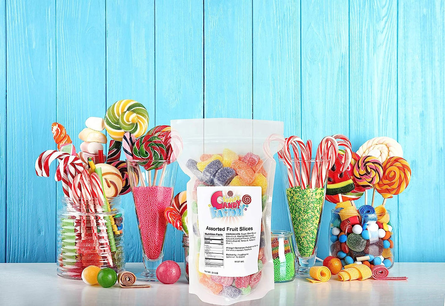 Sarah s Candy Factory Assorted Fruit Slice Candy in Resealable Bag, 2.5 Lbs
