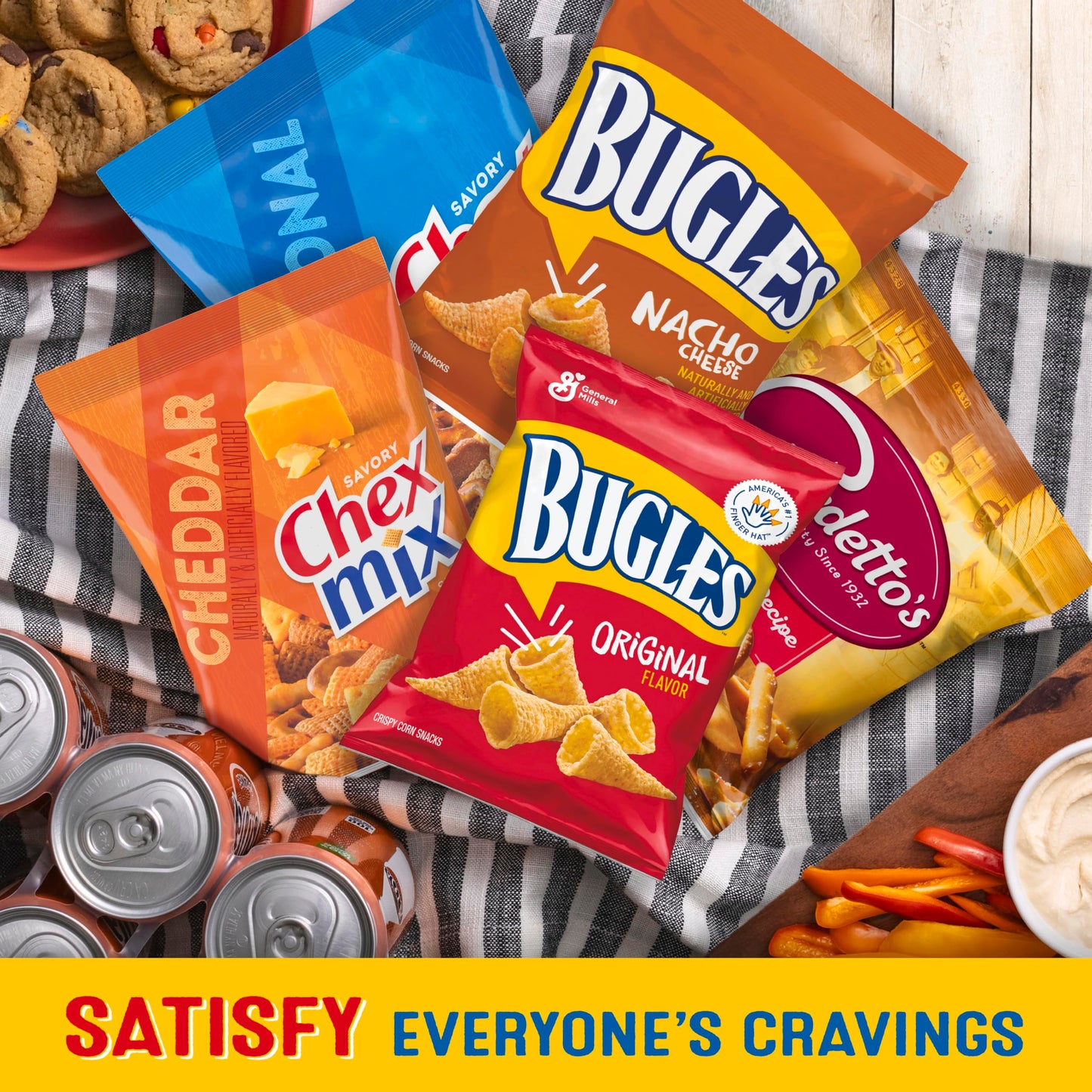 Classic Mix Snack Variety Pack, Bugles Original & Nacho Cheese, Gardettos Original Recipe, Chex Mix Traditional & Cheddar, 28 oz
