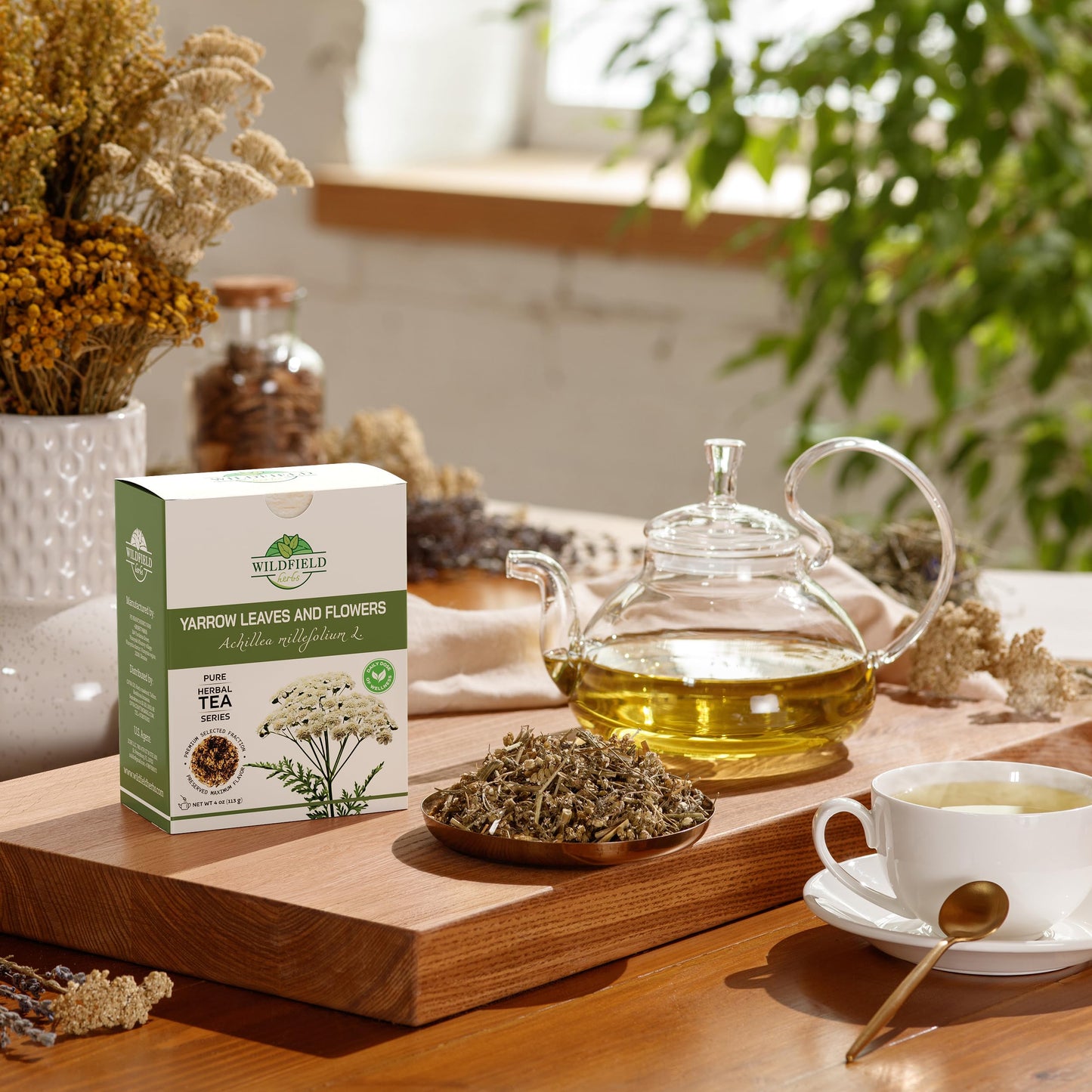 4 Oz. Yarrow Herb Dried Yarrow Leaf & Flower Herbal Tea (Achillea Millefolium Tea) - 113G Herb Tea Milenrama