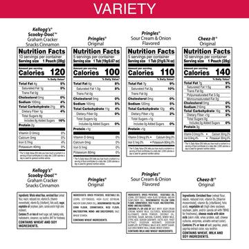 Kelloggs Cheez-It, Pringles & SCOOBY-DOO! Lunch Box Snacks, Variety Pack, 27.05oz Box (30 Count)