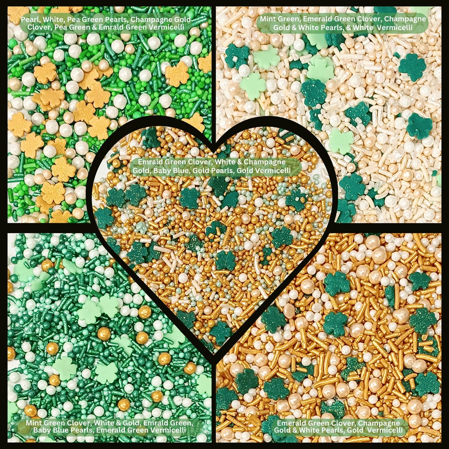 Confect St. Patricks Green, Gold & White Sprinkles Mix | Edible Sprinkles For Baking & Cake Decorative | Birthday & Celebration