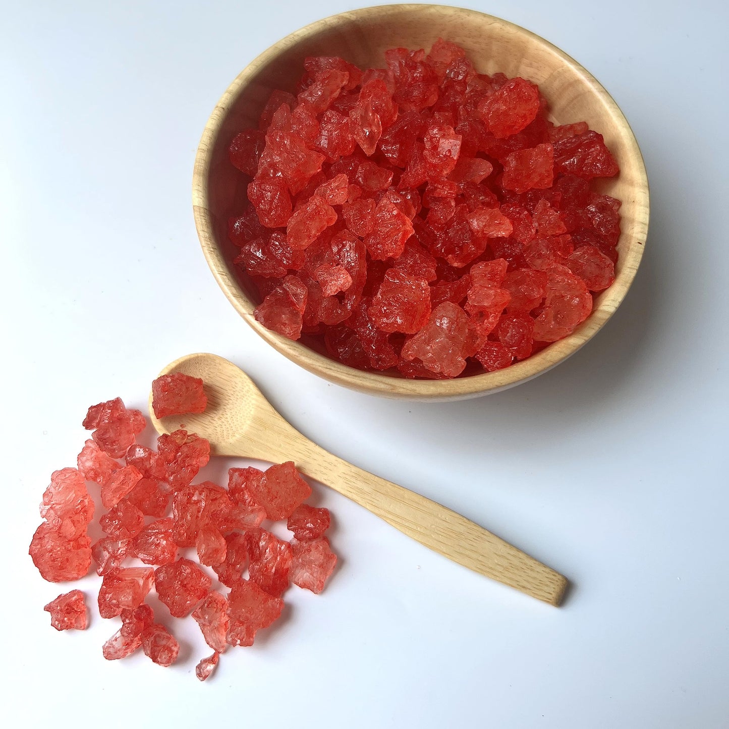 SweetGlob Large Rock Sugar Candy Gems, Red Strawberry Flavor, 16 Ounce Pack