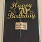 70 Birthday Cake Topper Gold Glitter, Party Decoration Ideas, Premium Quality, Sturdy Doubled Sided Glitter, Acrylic Stick. Made
