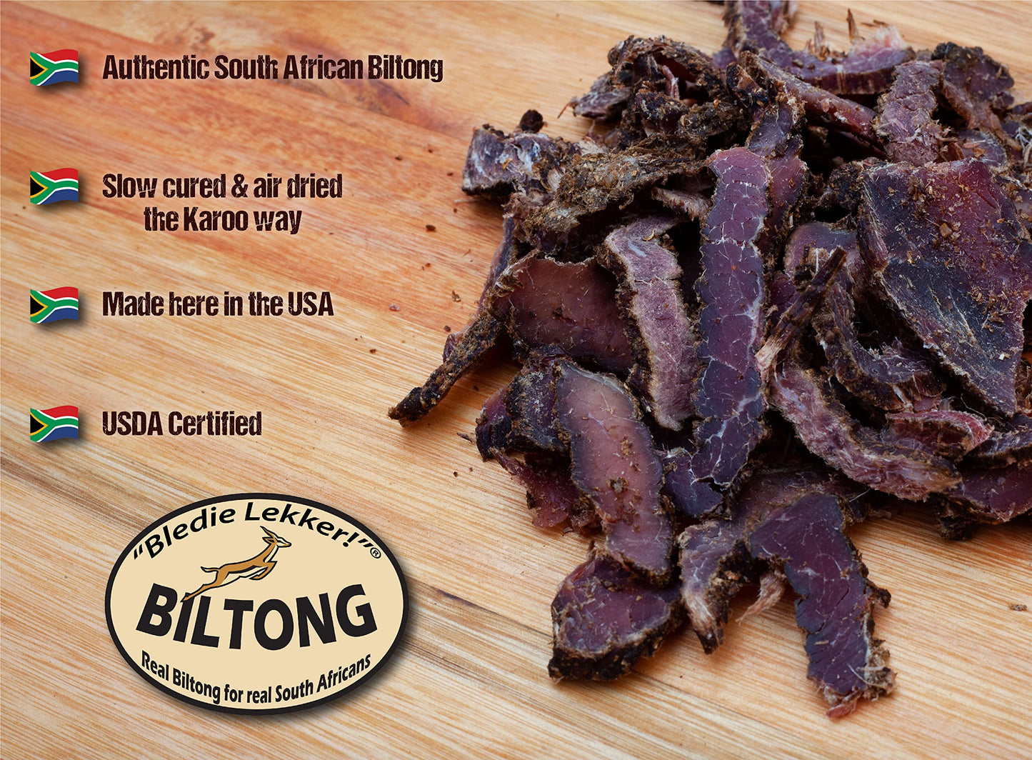 Bledie Lekker Biltong Sliced 8Oz