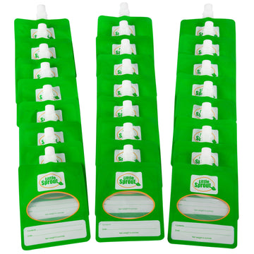 Disposable 6Oz Baby Food Storage Pouch Containers, 24 Pk- Write What You Want Squeezable Pouches- Make Homemade Organic Food For