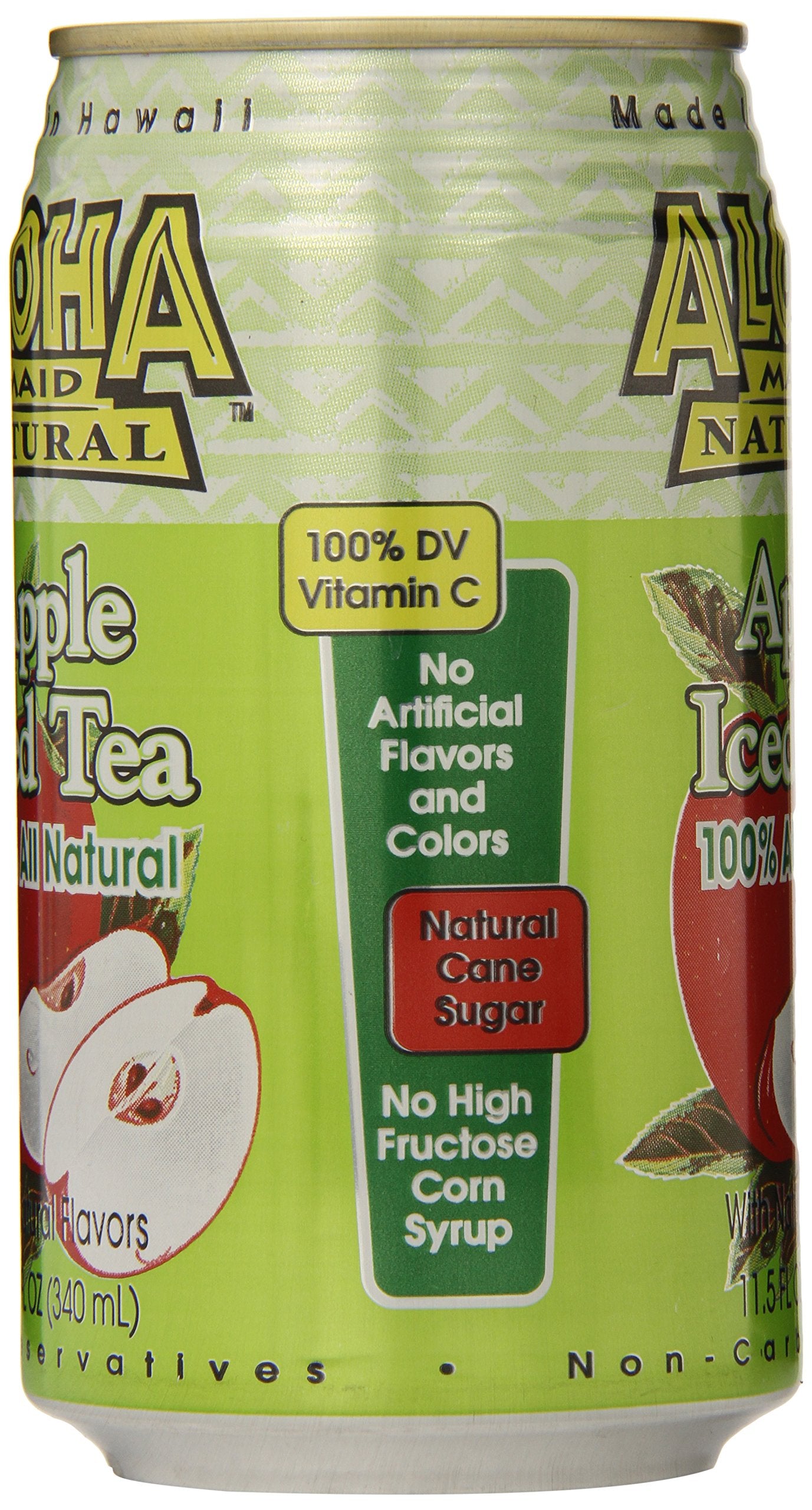 Aloha Maid Natural Iced Tea, Apple, 11.5 Ounce (Pack Of 24)