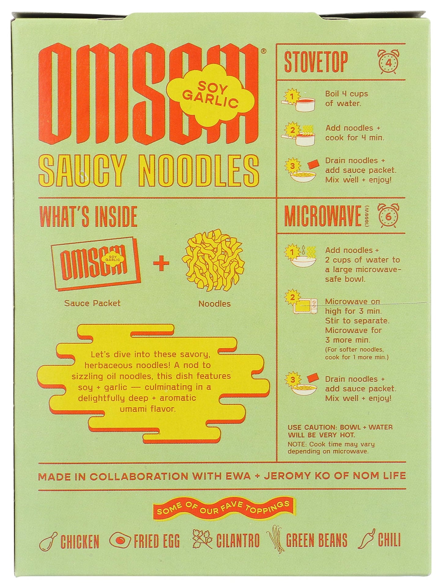 Omsom Soy Garlic Saucy Noodles, 4.8 OZ