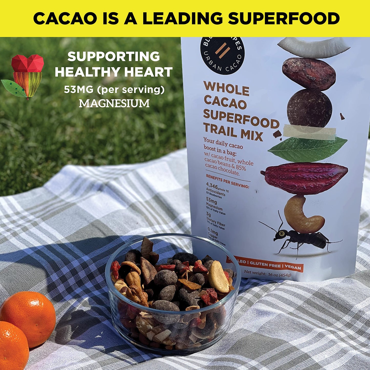 Blue Stripes Whole Cacao Trail Mix, 8 OZ