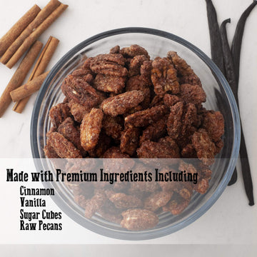 Gourmet Cinnamon Roasted Pecan Gift Tin 33 Oz (2.15 Lb) Artisan Hand-Roasted Nuts Fresh To Order By Popn Nuts
