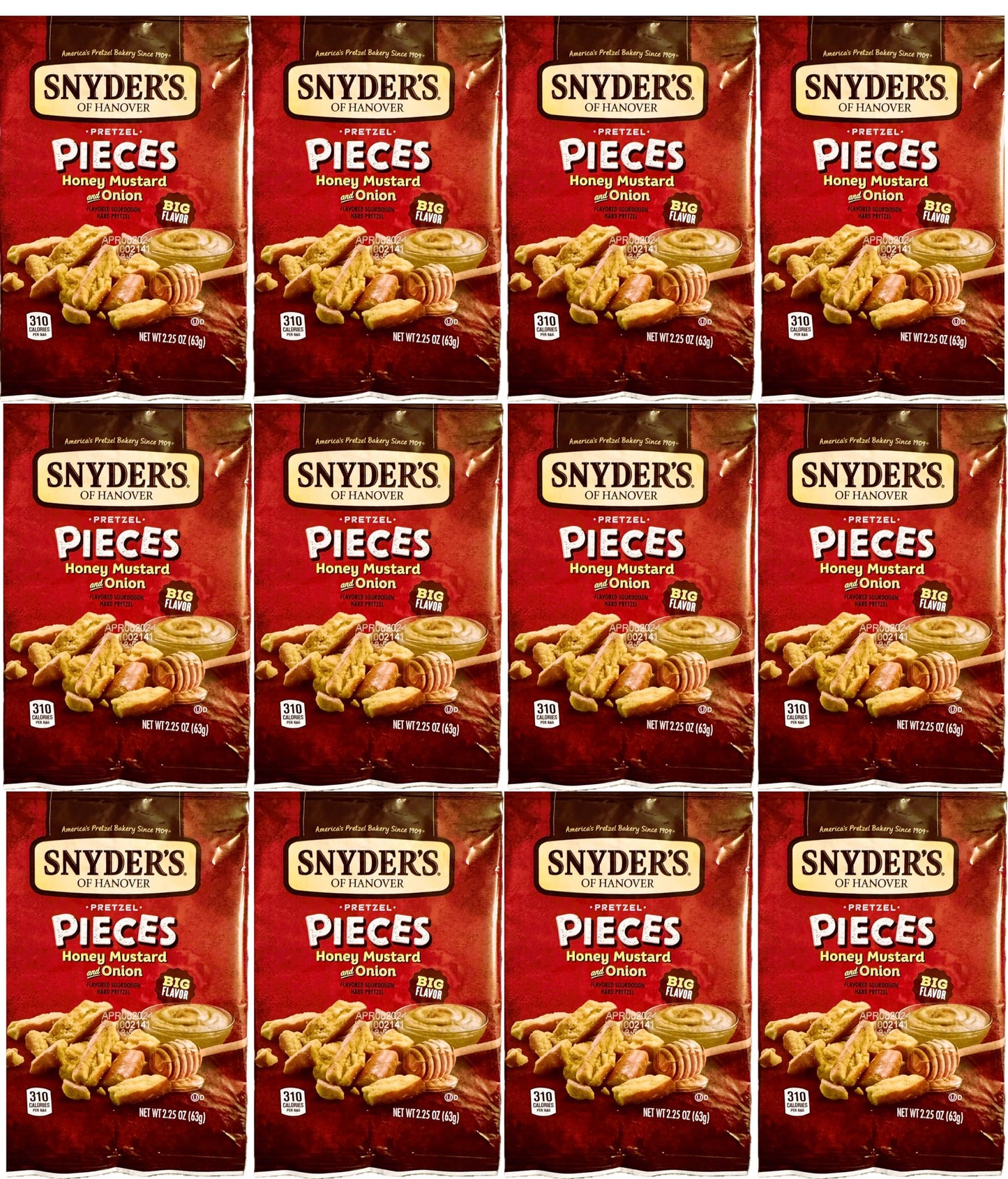 Snyders of Hanover Pretzel Pieces, Honey Mustard Onion, 2.25 oz, Pack of 12 by SUPERDEALS with Mystery Gift