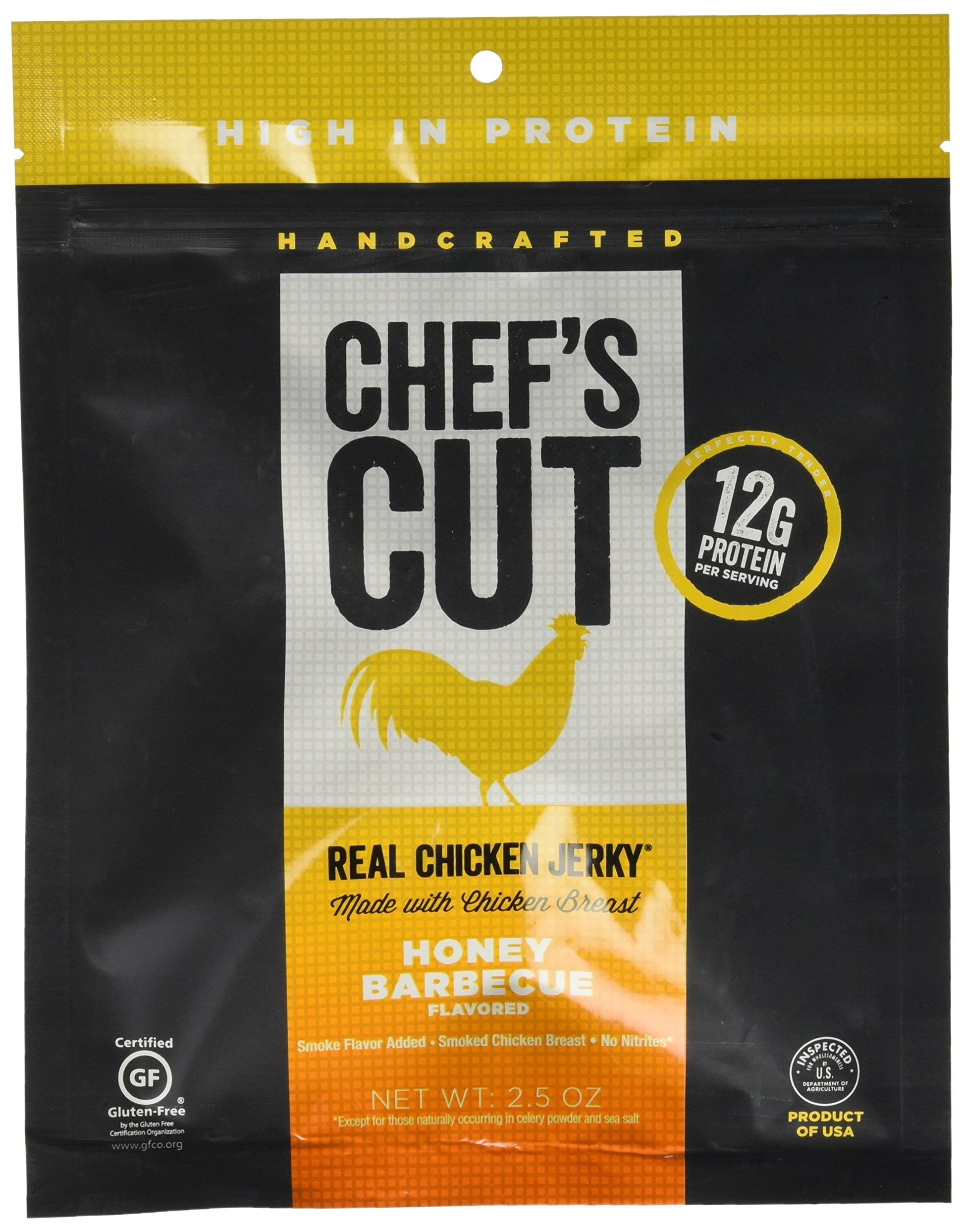 Chefs Cut Real Chicken Jerky Honey Barbeque,2.5OZ (Pack of 8)