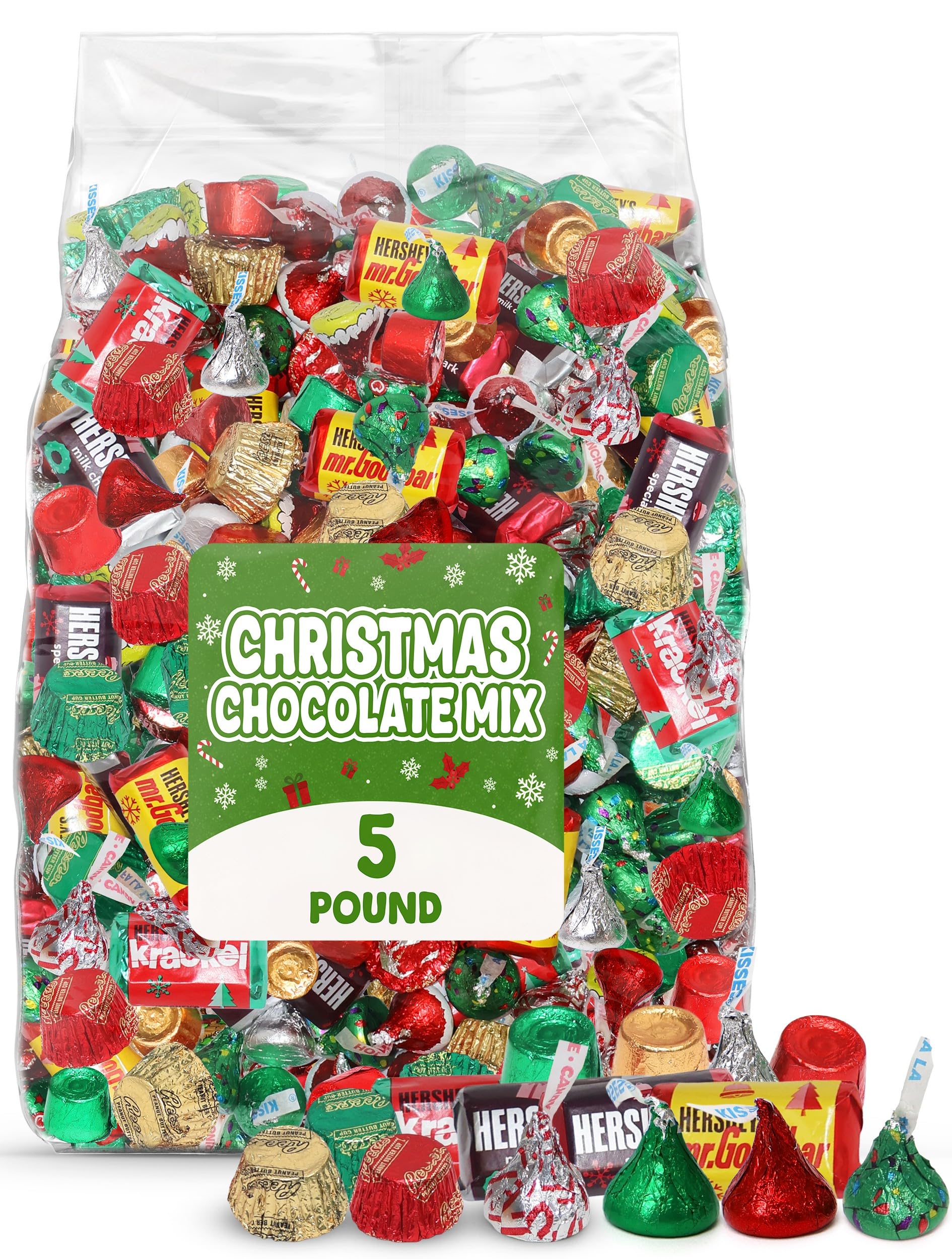 5lb Bulk Chocolate Candy Variety Pack - Assorted Chocolate Candy Mix - Individually Wrapped Chocolates for Bowls, Parties, & Gif