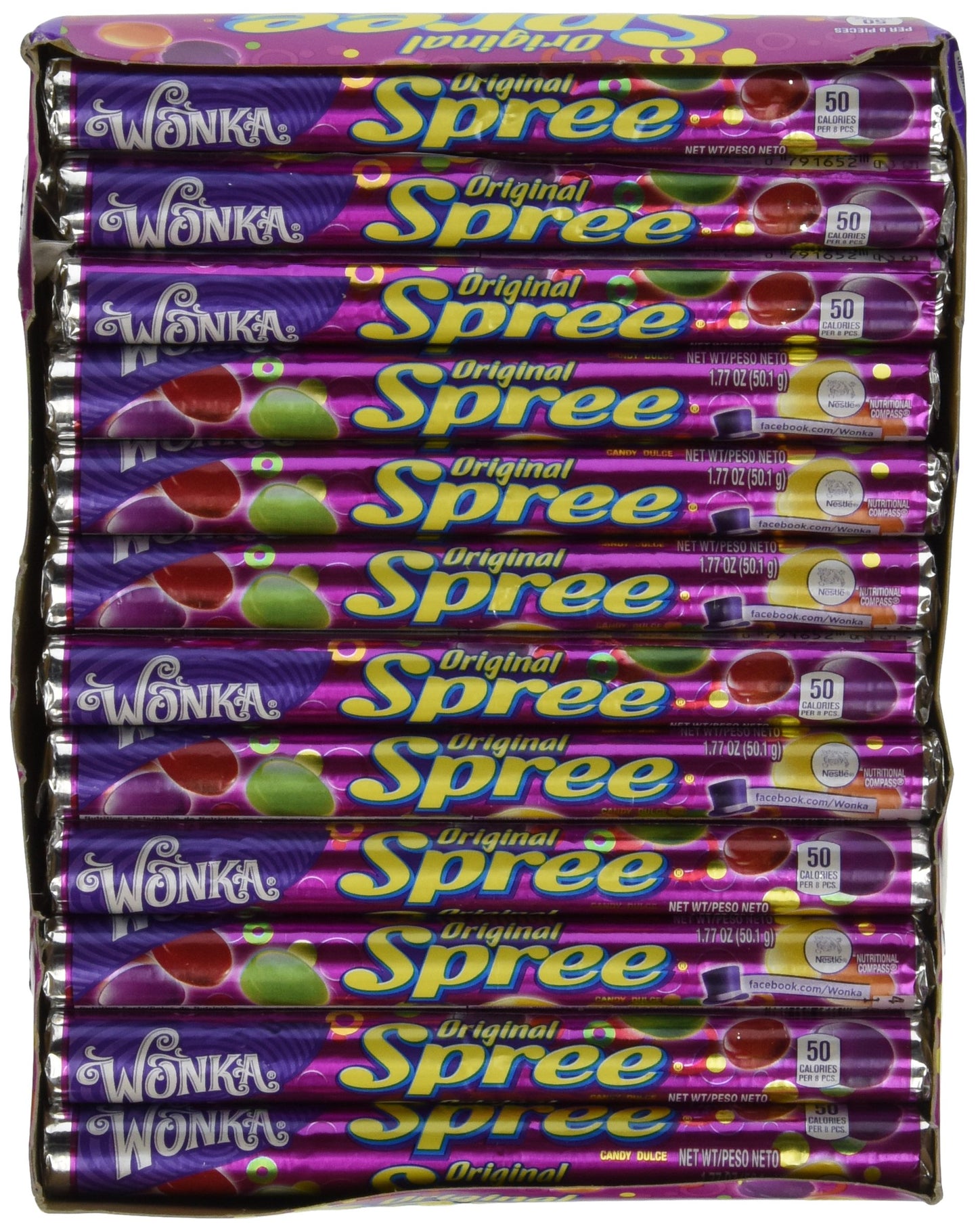 Wonka Spree Original Hard Candy, 1.77 Ounce Rolls (Pack Of 36)
