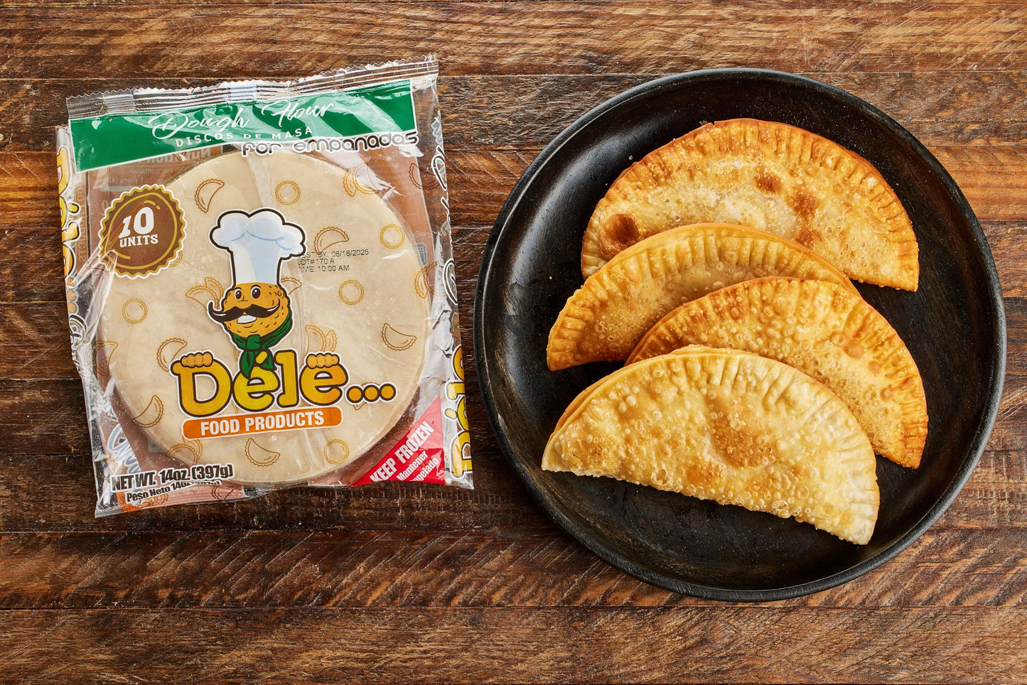 Dele Food Dough Discs for Empanada - Frozen Empanadas Dough Rounds Made with Wheat Flour, Easy to Fill and Seal for Homemade Emp