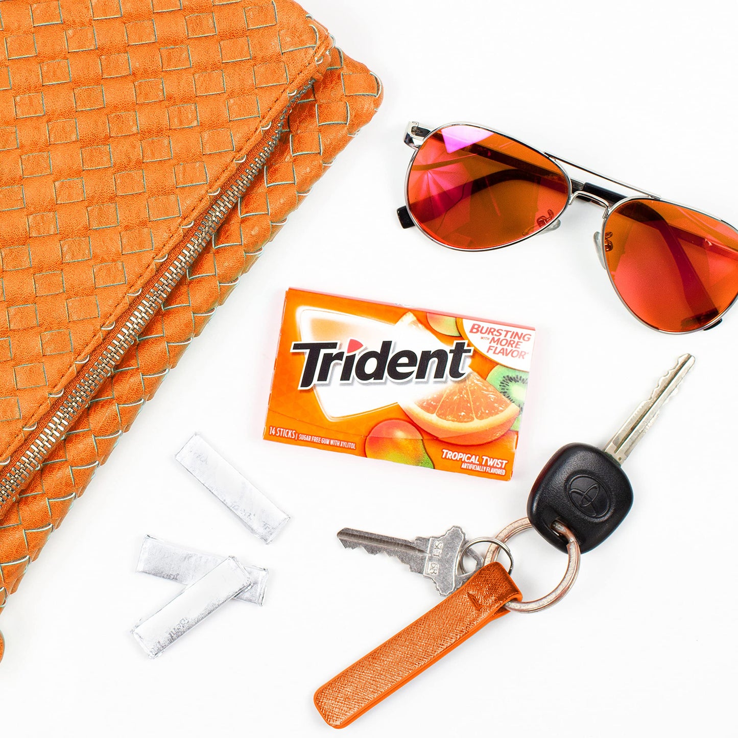 Trident Tropical Twist Sugar Free Gum, 60 Packs of 14 Pieces, Total 840 Pieces, Bulk Size