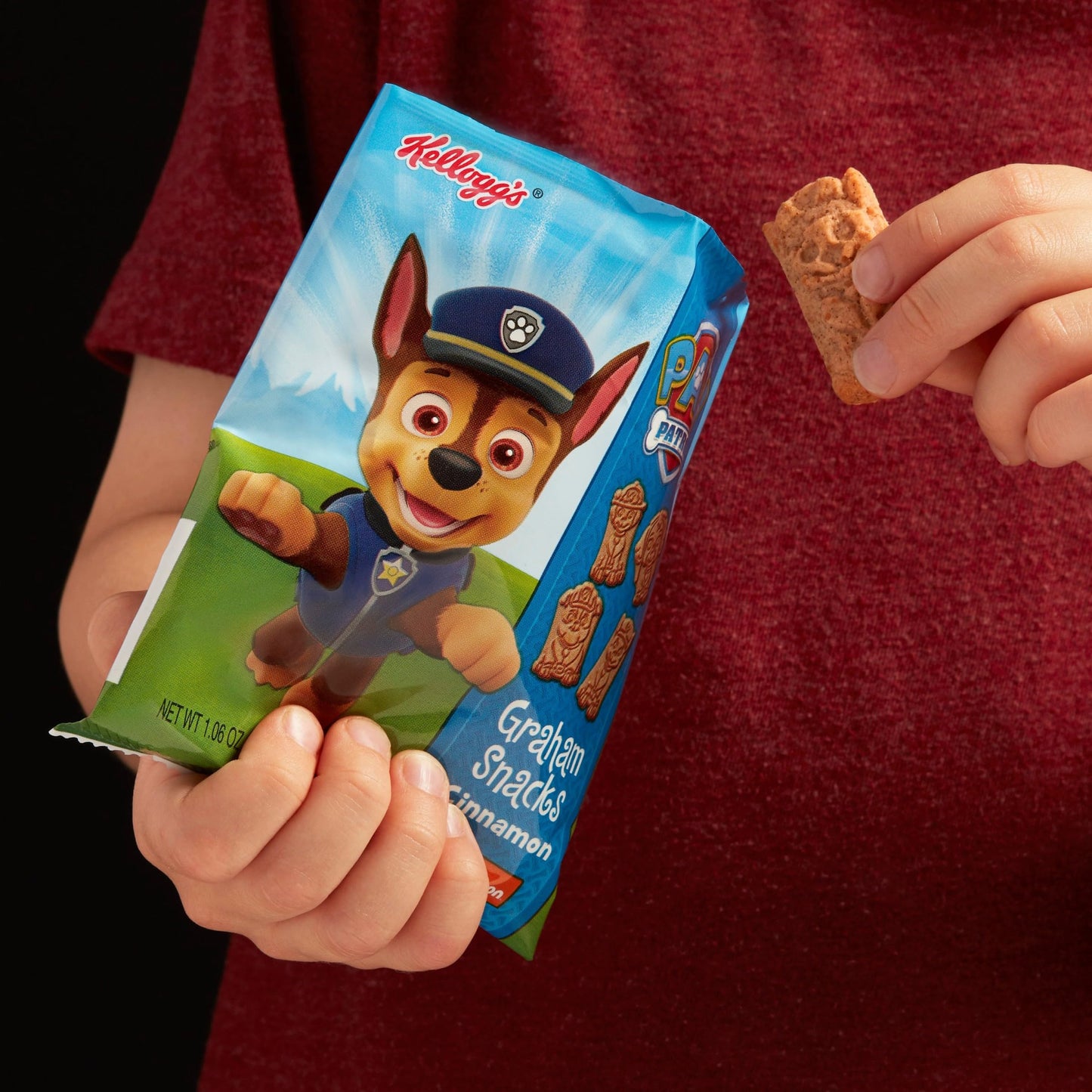 Kelloggs PAW Patrol Graham Snacks, Kids Snacks, Whole Grain, Cinnamon, 12.7oz Box (12 Pouches)