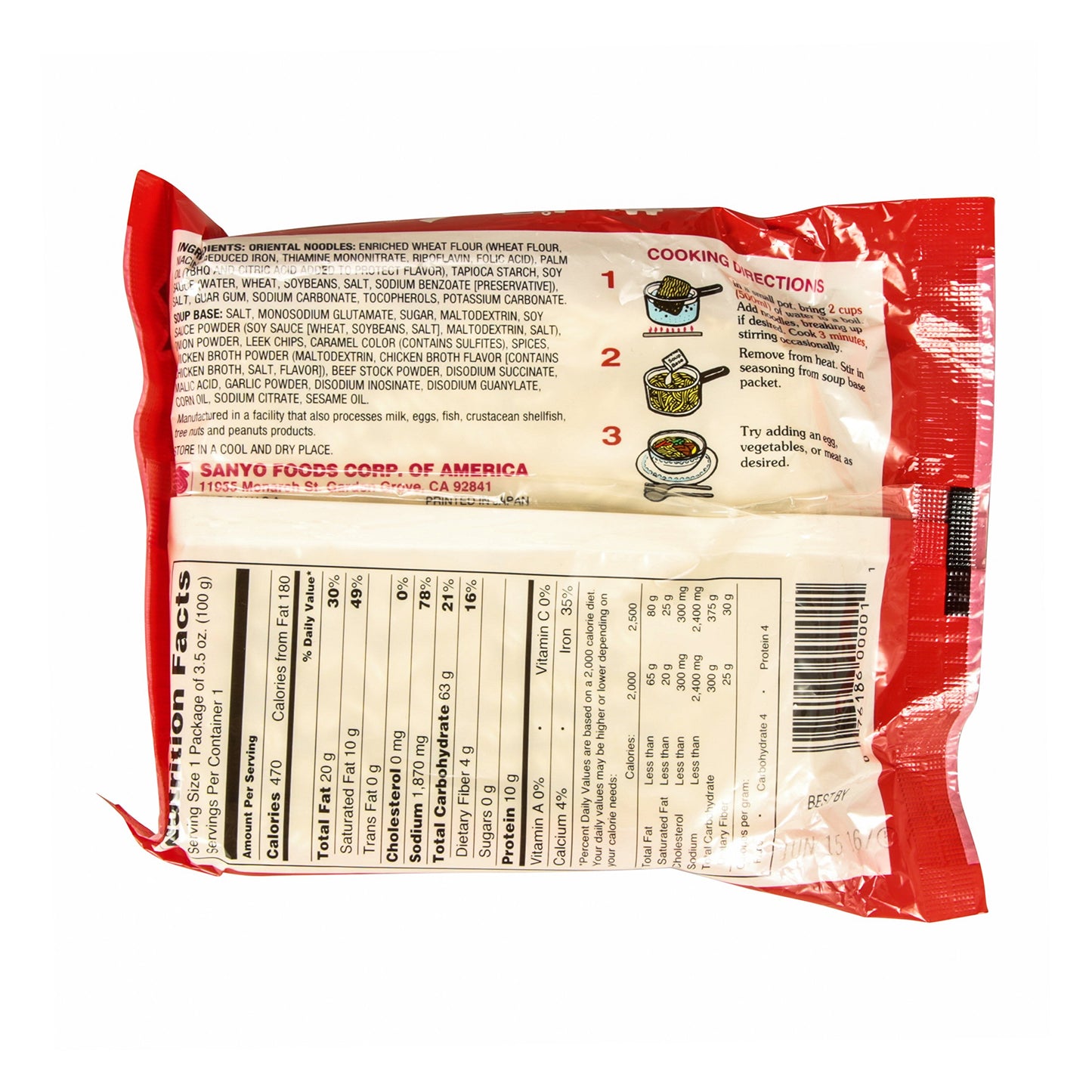 Sapporo Ichiban Japanese Style Noodles & Original Flavored Soup, 3.5 Oz