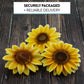 Global Sugar Art Sunflower Sugar Cake Flowers, 3 Count, Yellow