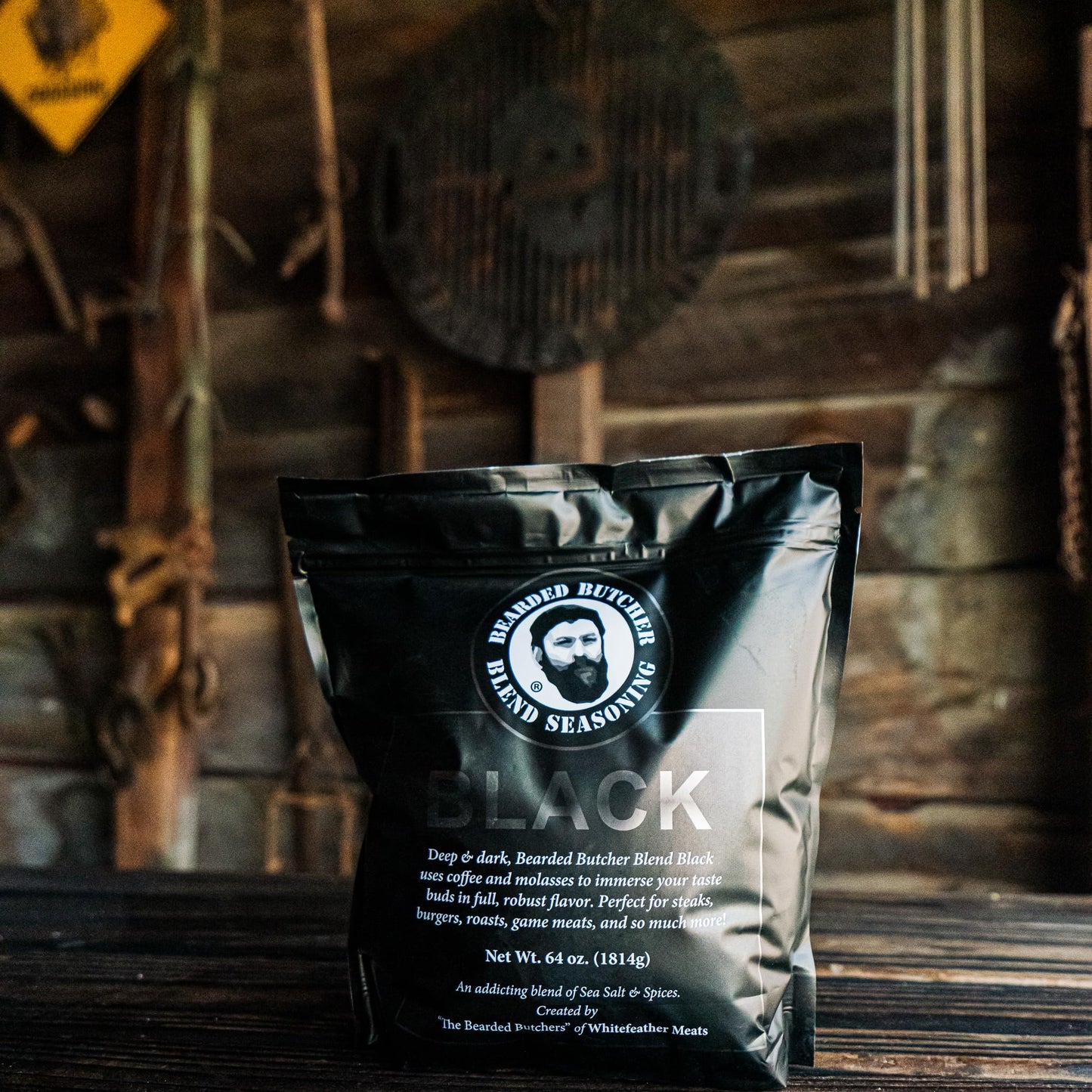 Bearded Butchers Black Blend Seasoning, 64 Oz Bag (4 Lbs) - Coffee & Molasses Flavor For Steaks, Burgers, Brisket, Roasts, Game